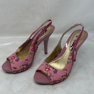 Hale Bob Pink and Gold Stiletto Heels